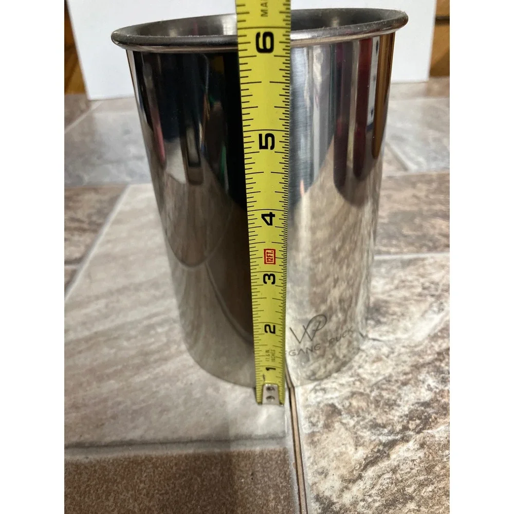 Wolfgang Puck Stainless Steel Utensil Holder Kitchen Tool Crock Silver 6 Inch